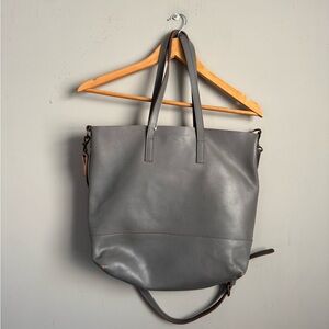 Elegant Gray Leather Crossbody Bag